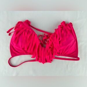 Wet Seal Hot Pink Fringe Bikini Top